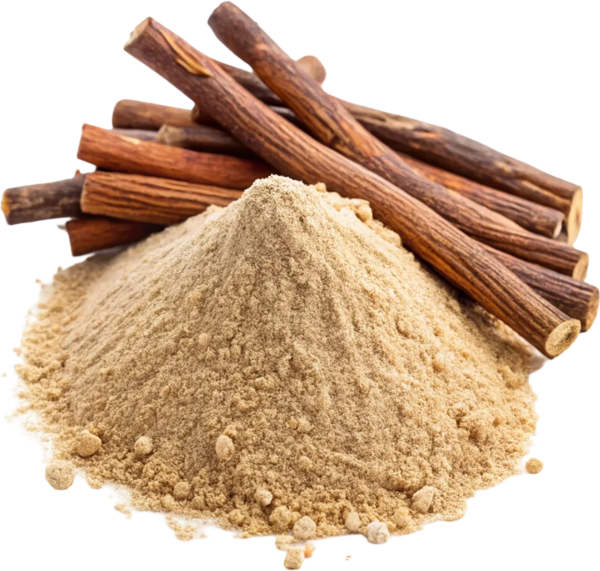 Licorice root (Glycyrrhiza glabra) - brightening Ayurvedic ingredient that soothes and evens skin tone